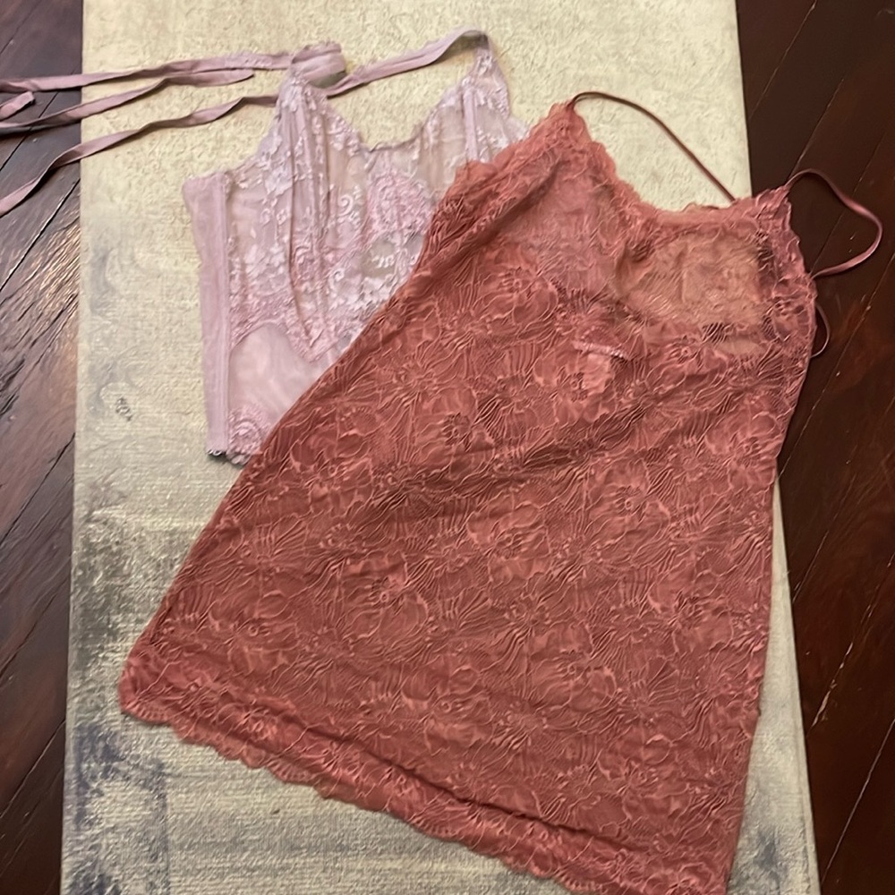 Victoria secret dream angels corset and lace slip - excellent condition. Size L.